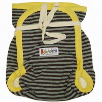Трикотажный подгузник Babyidea Hemp Hour Strap до 3 лет Зелёные / Коричневые полосы (2 шт)