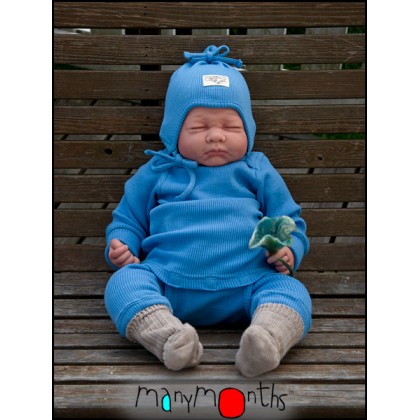 Чепчик из шерстяного трикотажа Голубой ManyMonths