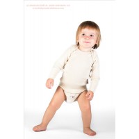 Боди-кофта из шерстяного трикотажа ManyMonths Натуральная