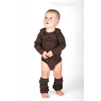 Боди-кофта из шерстяного трикотажа ManyMonths Коричневая