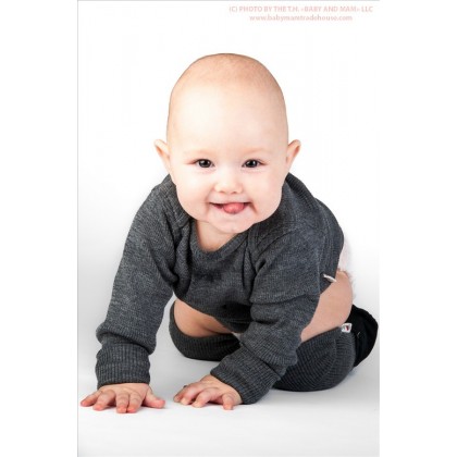 Кофта из шерстяного трикотажа Серая ManyMonths