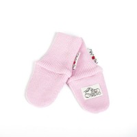 Варежки двухслойные из шерстяного трикотажа Нежно-розовые ManyMonths