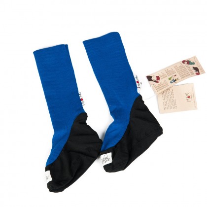 Высокие пинетки из шерстяного трикотажа Синие ManyMonths