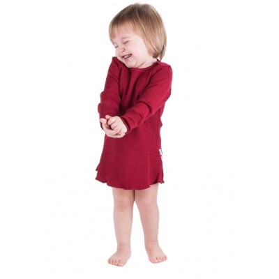 Детское платье из шерсти мериноса ManyMonths, цвет бордовый
