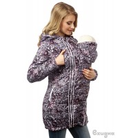 Слингокуртка демисезонная 3в1 Mum's Era "Челси", цвет серый/орнамент