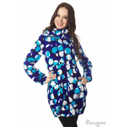 Слингокуртка флисовая Ехидна "ЛУТА", цвет Бел/син/круги