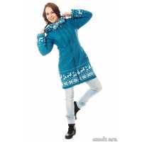 Слингокуртка зимняя "ИНГРИД", цвет олени/лазурь