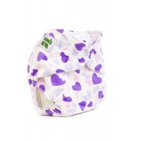 Многоразовый подгузник Фиолетовые сердечки Mum's Era  (+2 вкладыша)
