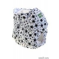 Многоразовый подгузник "Звездочки" белый Mum's Era (2 вкладыша)