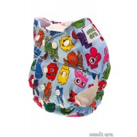 Многоразовый подгузник "Монстрики" голубой Mum's Era (2 вкладыша)