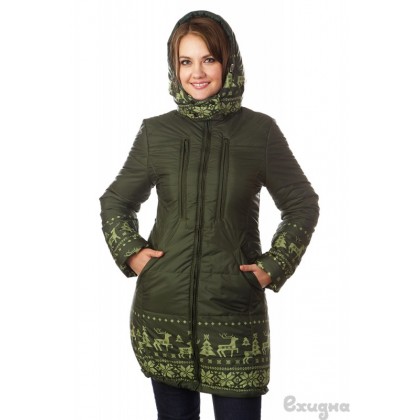 Слингокуртка зимняя "МОНРЕАЛЬ-2014" Олени/зел "Ехидна"