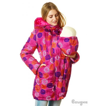 Слингокуртка зимняя "МОНРЕАЛЬ" Сиреневая-круги "Ехидна"