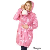 Слингокуртка демисезонная Ехидна "Глорис" Розовая/белые цветы