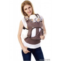 Рюкзачок-переноска "Цветы" коричневый Mum's Era