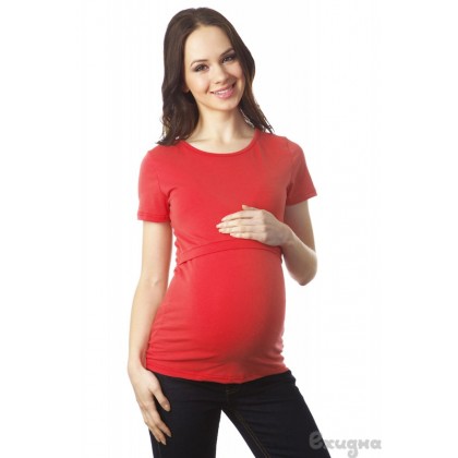 Футболка для беременных и кормящих Basic Коралл