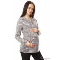 Свитшот для беременных и кормящих "Кэнди" серый/орнамент