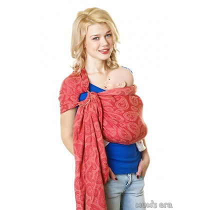 Слинг с кольцами "Пейсли" Коралл Mum's Era